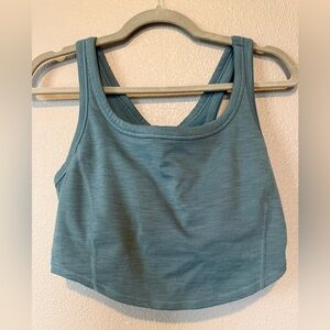 Prana Blue Cropped Tank w/Built-in Bra